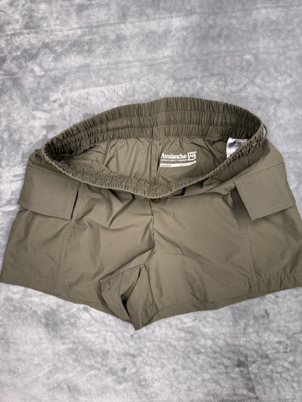 Avalanche High Waisted Olive Women's Hiking Cargo Shorts - Picture 4 of 11